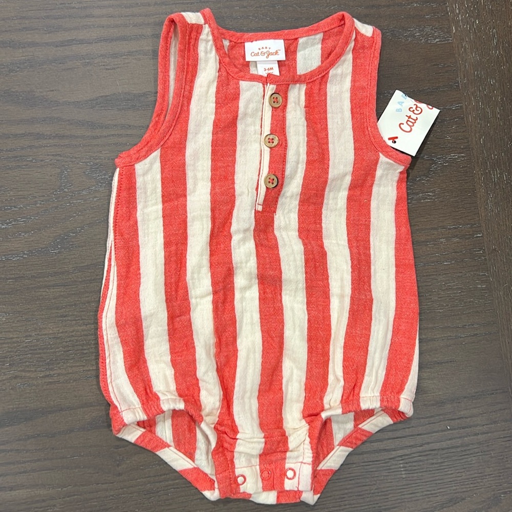 ✨BNWT✨ cat & Jack striped Bubble Romper